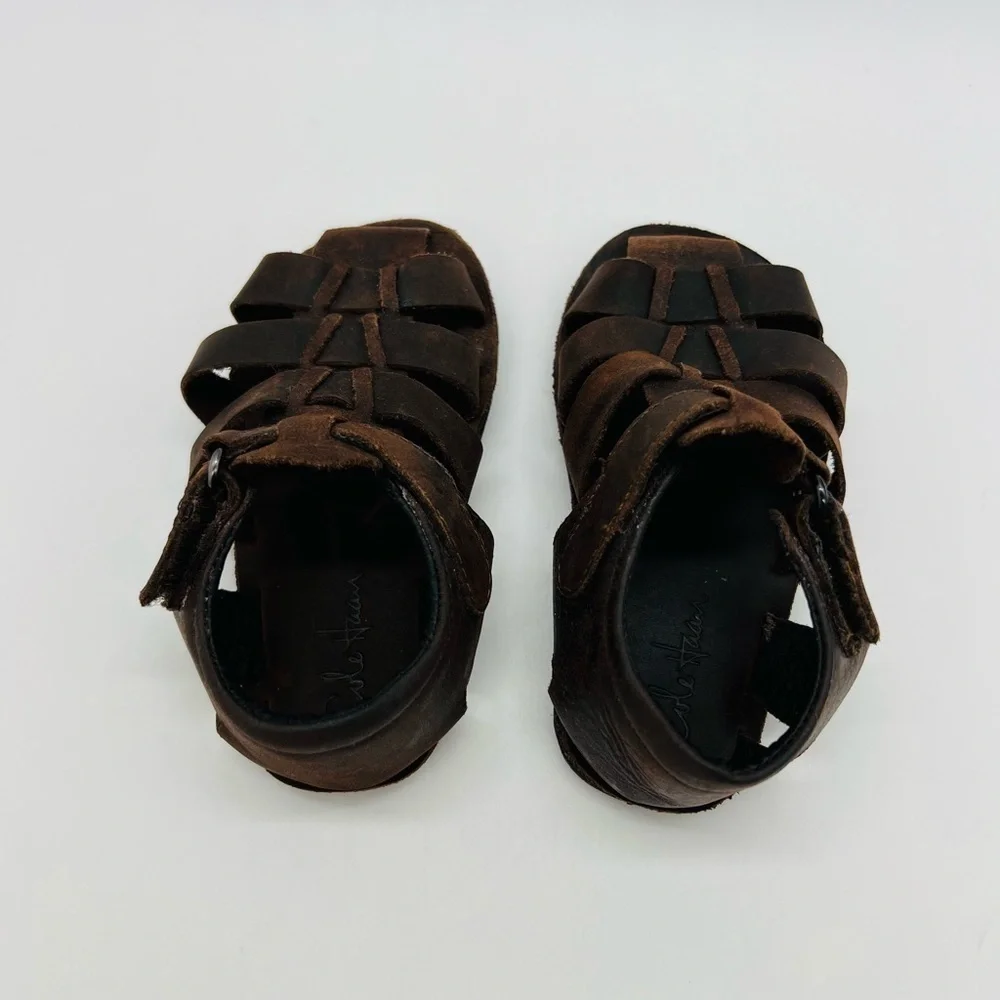 Cole Haan Dark Brown Mini Jamie Fisherman Sandals Infant Size 1
